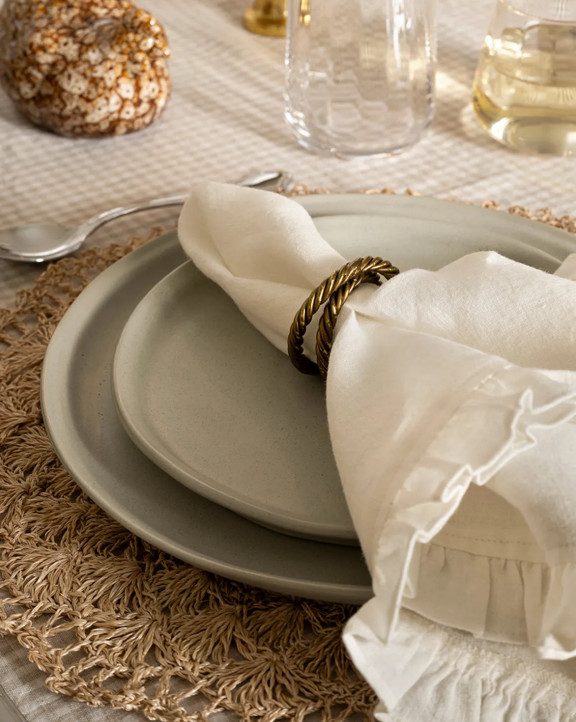 Aiden Soft Gray Dinner Plate