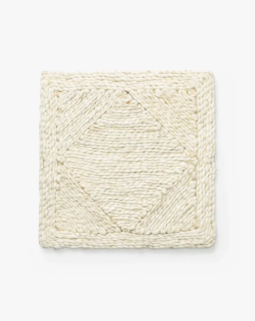 Diamond Braided Bleached Jute Rug Swatch