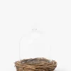 Glass Cloche with Woven Base