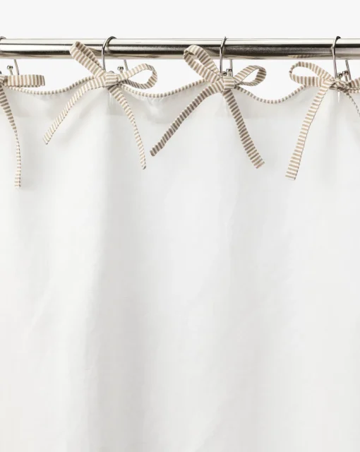 Lillian Shower Curtain with Striped Ties