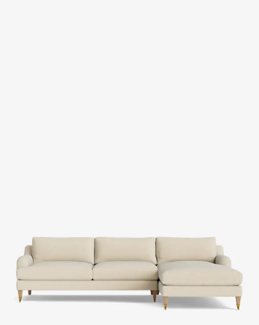 Lucille English Roll Arm Right Chaise Sectional 107"
