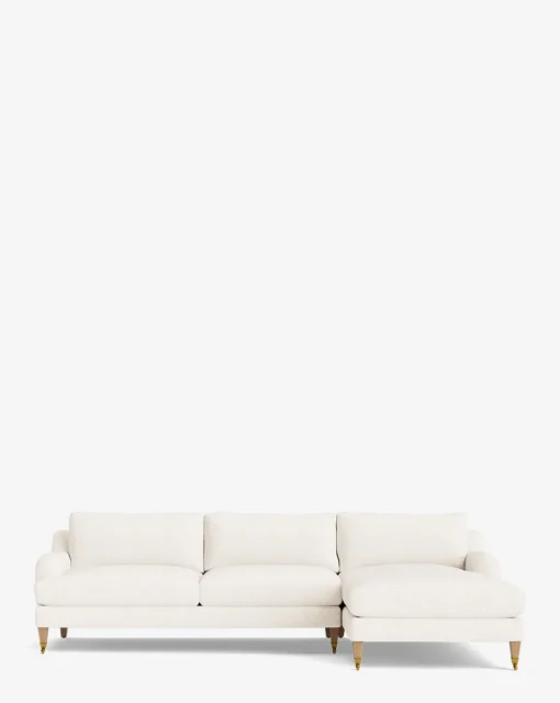 Lucille English Roll Arm Right Chaise Sectional 107"
