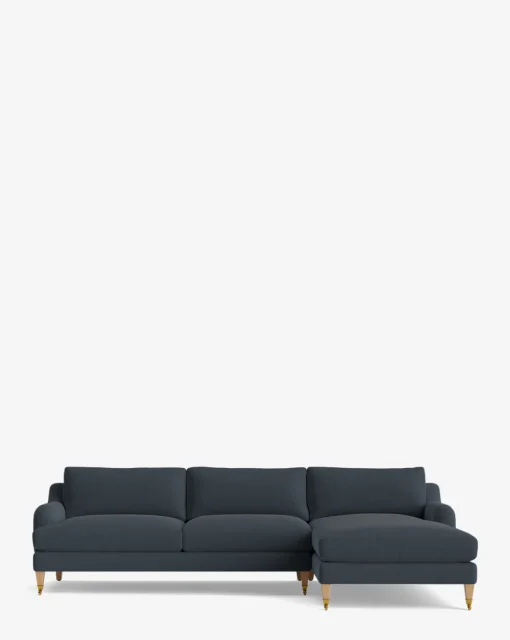 Lucille English Roll Arm Right Chaise Sectional 107"