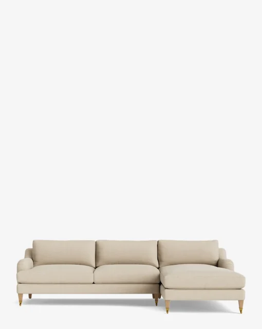 Lucille English Roll Arm Right Chaise Sectional 107"