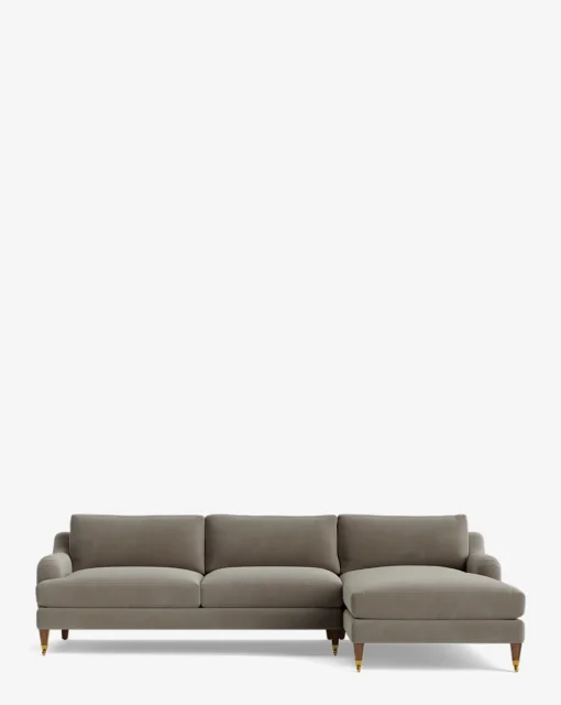 Lucille English Roll Arm Right Chaise Sectional 107"