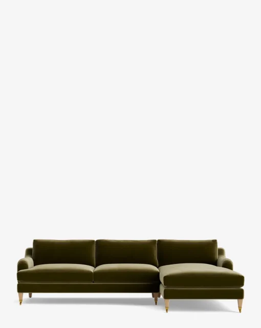 Lucille English Roll Arm Right Chaise Sectional 107"