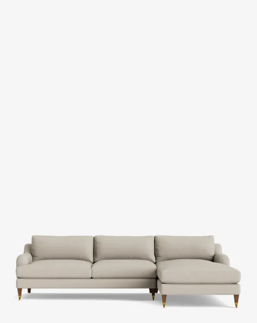 Lucille English Roll Arm Right Chaise Sectional 107"