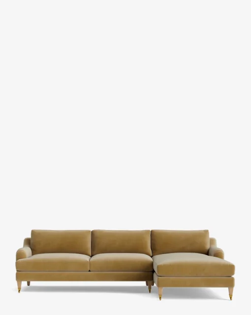 Lucille English Roll Arm Right Chaise Sectional 107"