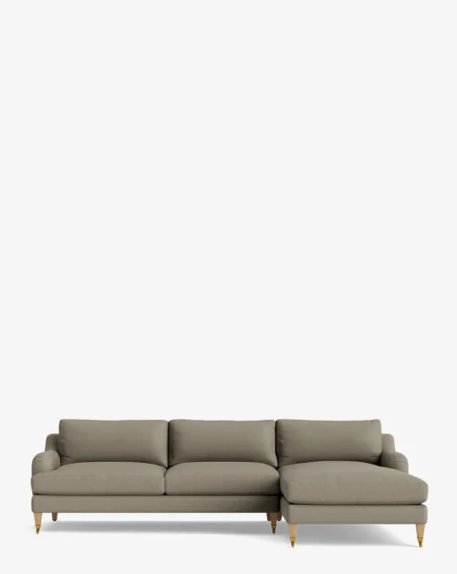Lucille English Roll Arm Right Chaise Sectional 107"