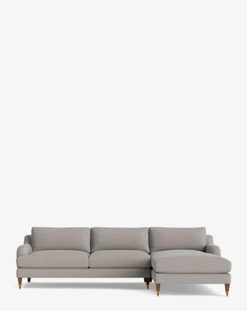 Lucille English Roll Arm Right Chaise Sectional 107"