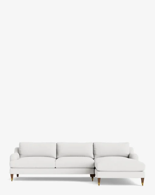 Lucille English Roll Arm Right Chaise Sectional 107"