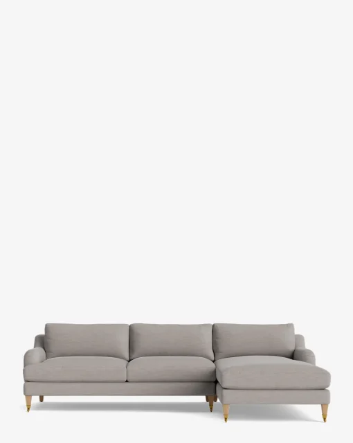 Lucille English Roll Arm Right Chaise Sectional 107"