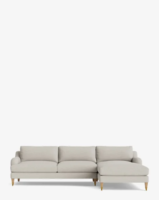 Lucille English Roll Arm Right Chaise Sectional 107"
