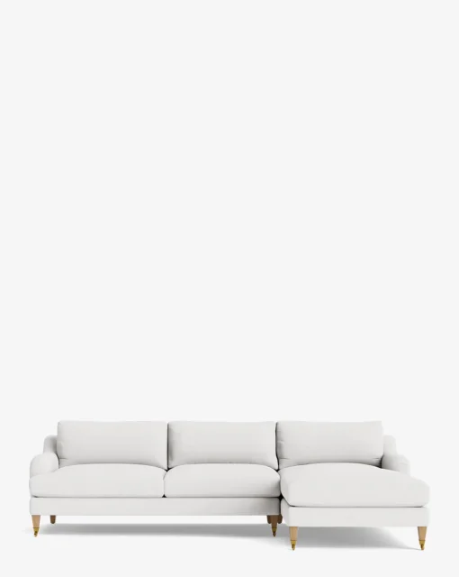 Lucille English Roll Arm Right Chaise Sectional 107"