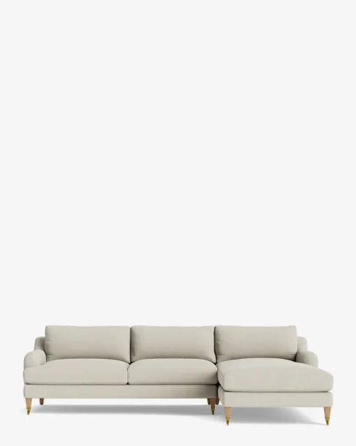 Lucille English Roll Arm Right Chaise Sectional 107"