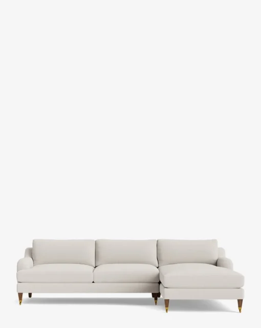 Lucille English Roll Arm Right Chaise Sectional 107"