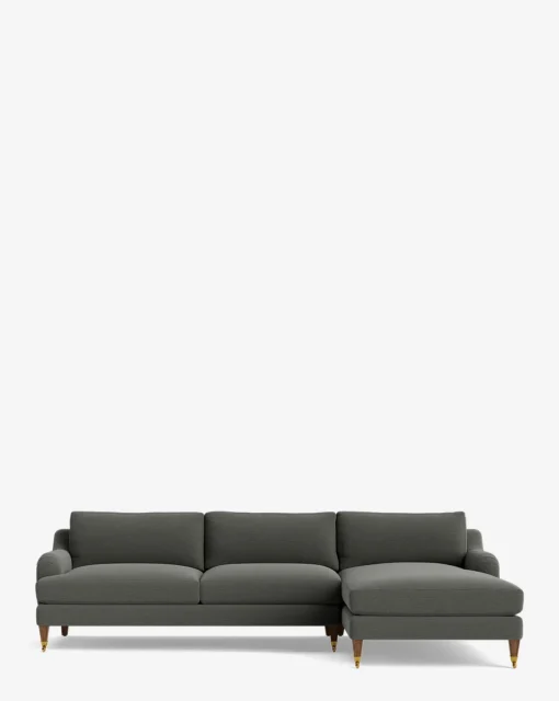 Lucille English Roll Arm Right Chaise Sectional 107"