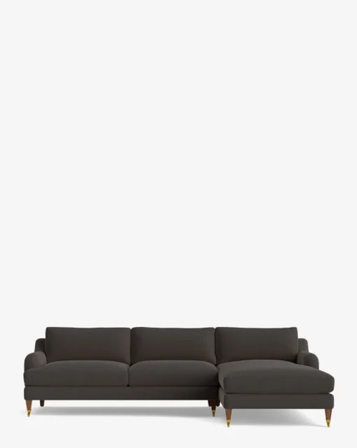 Lucille English Roll Arm Right Chaise Sectional 107"