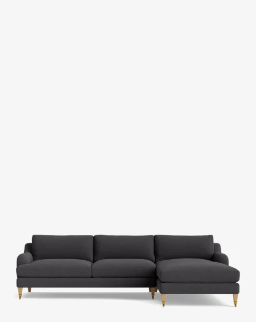 Lucille English Roll Arm Right Chaise Sectional 107"