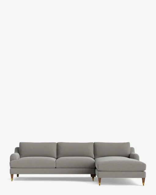 Lucille English Roll Arm Right Chaise Sectional 107"