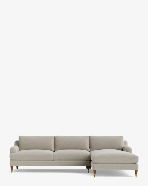 Lucille English Roll Arm Right Chaise Sectional 107"