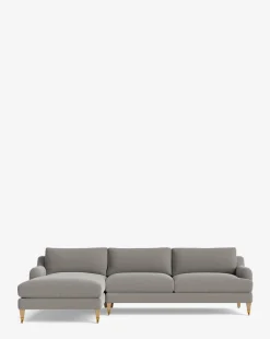 Lucille English Roll Arm Left Chaise Sectional 107