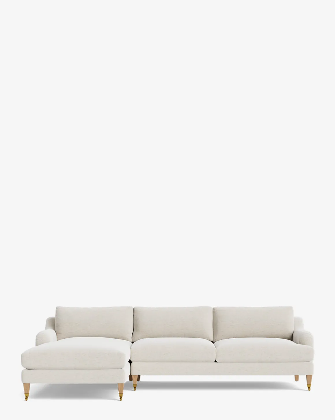 Lucille English Roll Arm Left Chaise Sectional 107"