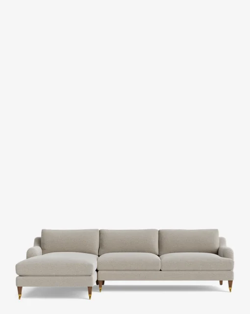 Lucille English Roll Arm Left Chaise Sectional 107"