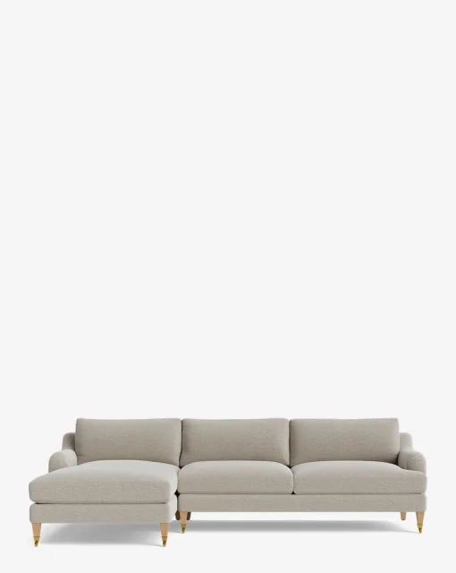 Lucille English Roll Arm Left Chaise Sectional 107"