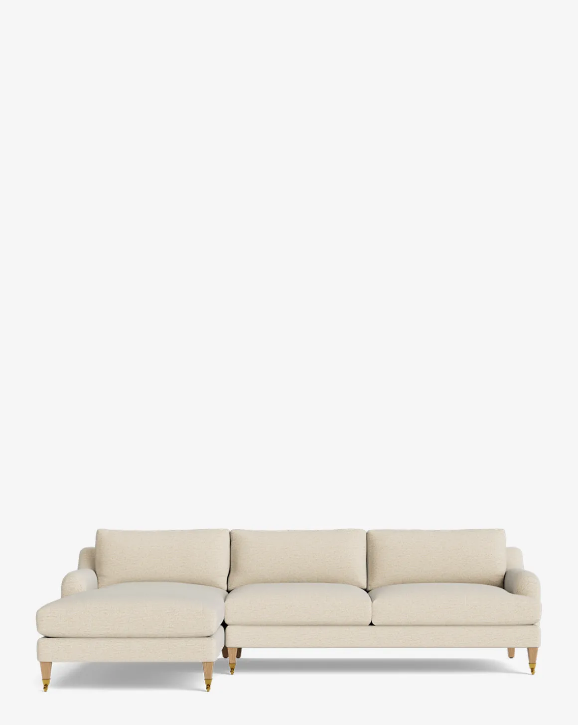 Lucille English Roll Arm Left Chaise Sectional 107"