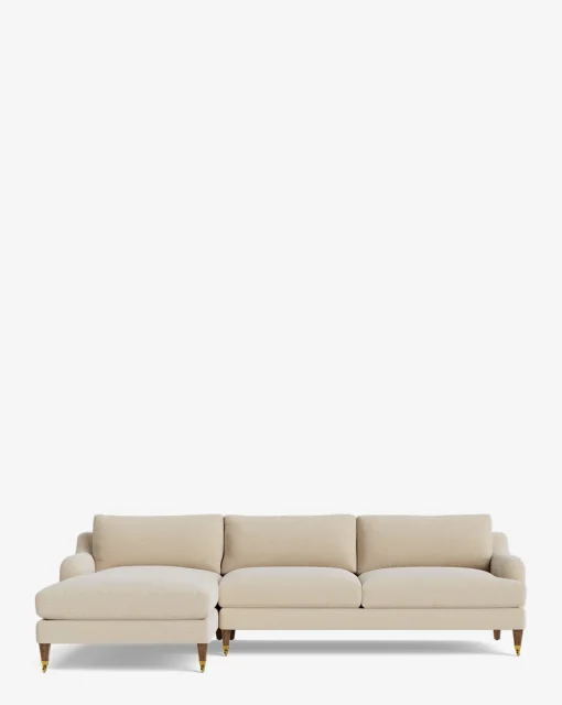 Lucille English Roll Arm Left Chaise Sectional 107"