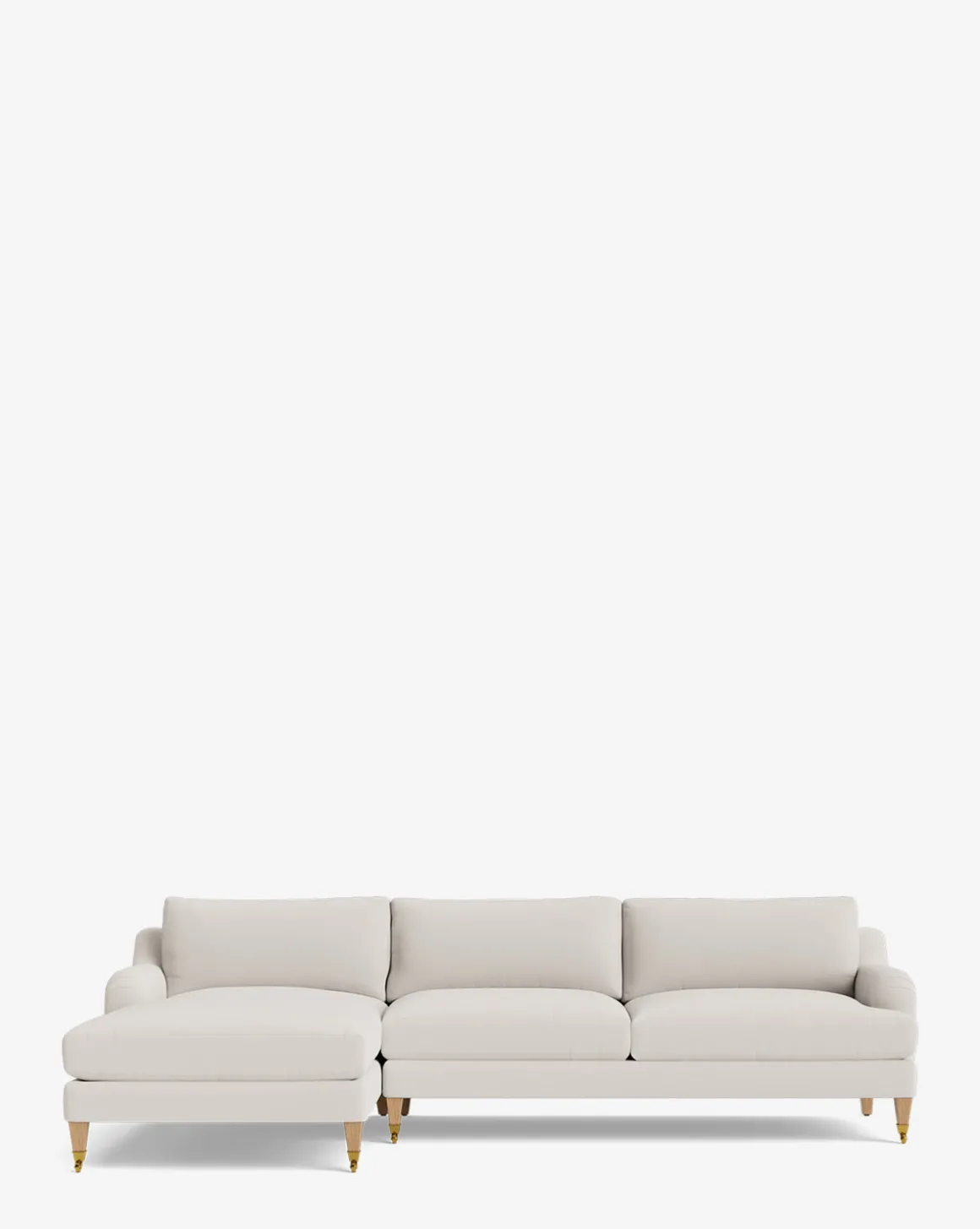Lucille English Roll Arm Left Chaise Sectional 107"