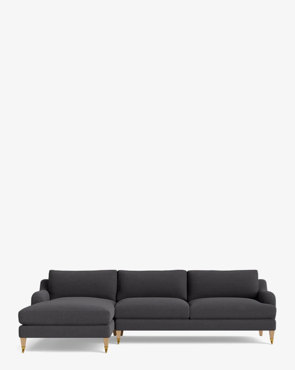 Lucille English Roll Arm Left Chaise Sectional 107"