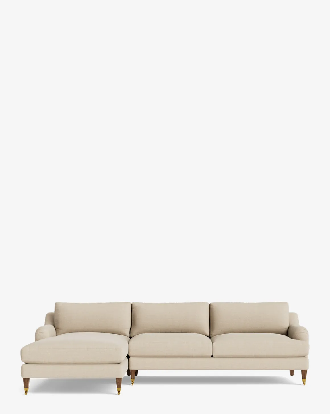 Lucille English Roll Arm Left Chaise Sectional 107"