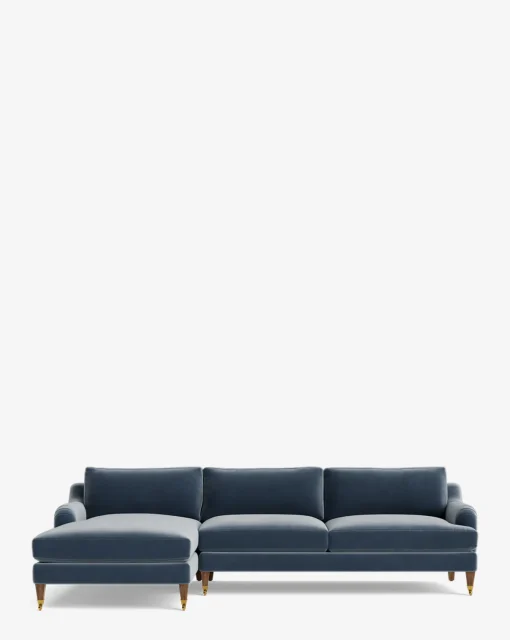 Lucille English Roll Arm Left Chaise Sectional 107"