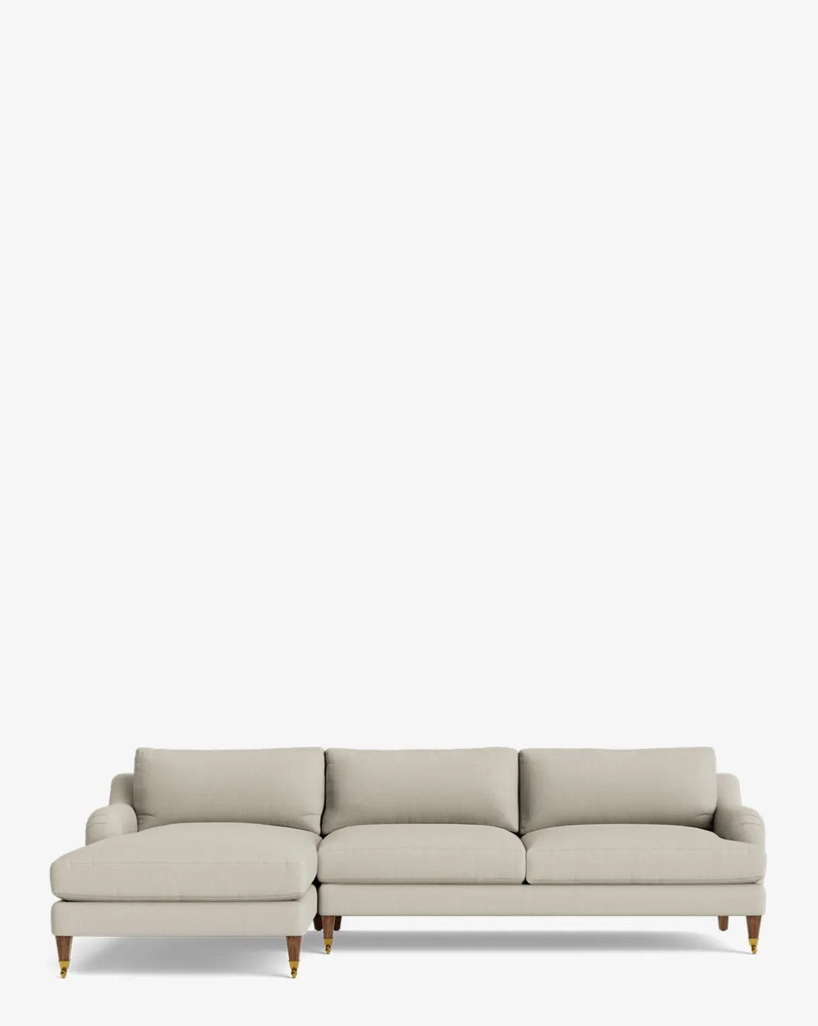 Lucille English Roll Arm Left Chaise Sectional 107"