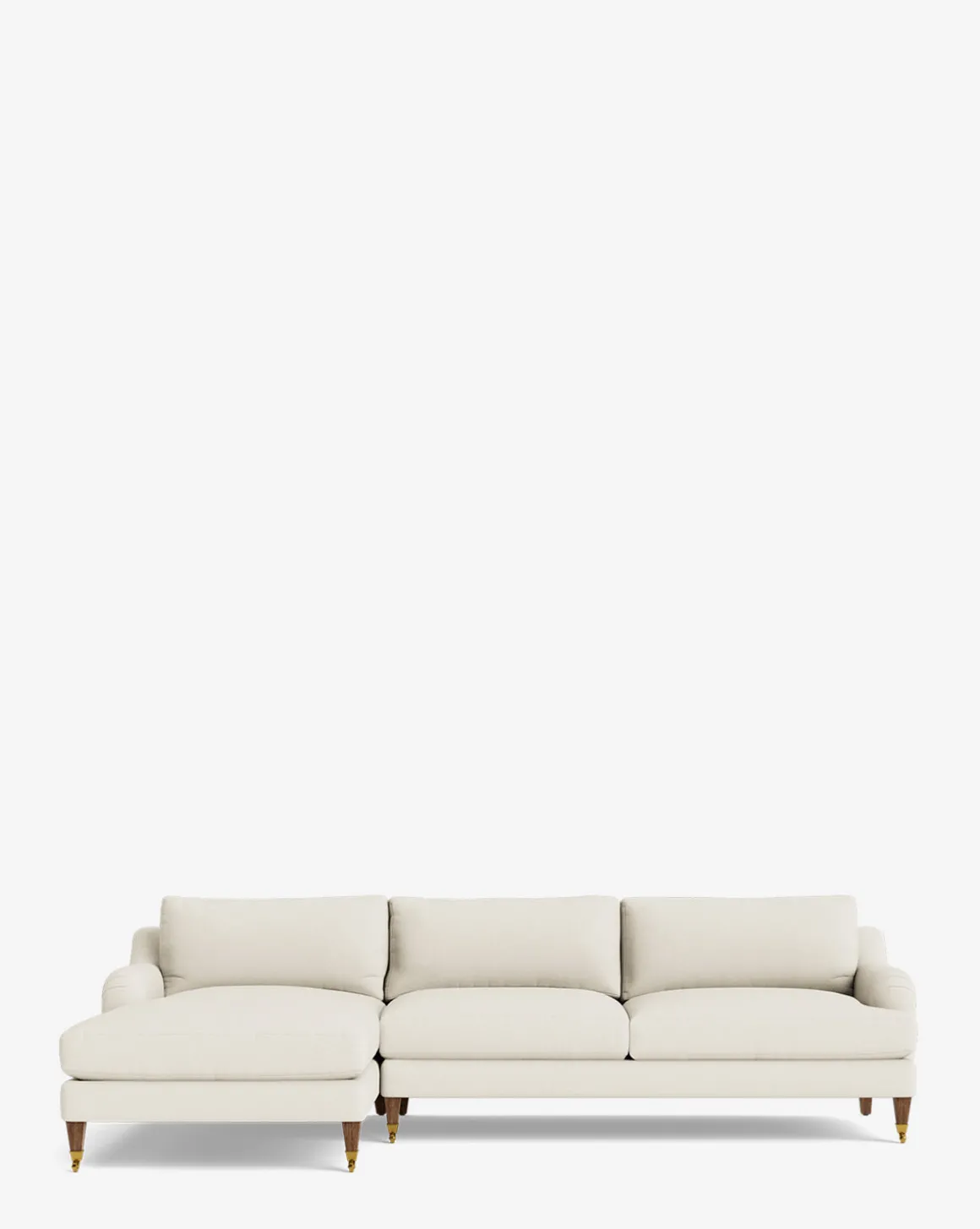 Lucille English Roll Arm Left Chaise Sectional 107"