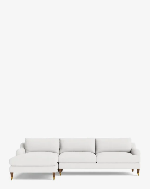 Lucille English Roll Arm Left Chaise Sectional 107"