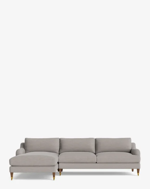 Lucille English Roll Arm Left Chaise Sectional 107"