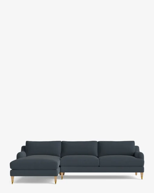 Lucille English Roll Arm Left Chaise Sectional 107"