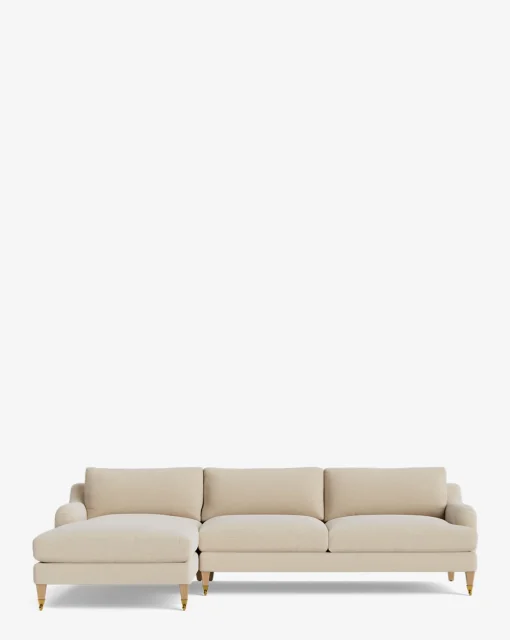 Lucille English Roll Arm Left Chaise Sectional 107"