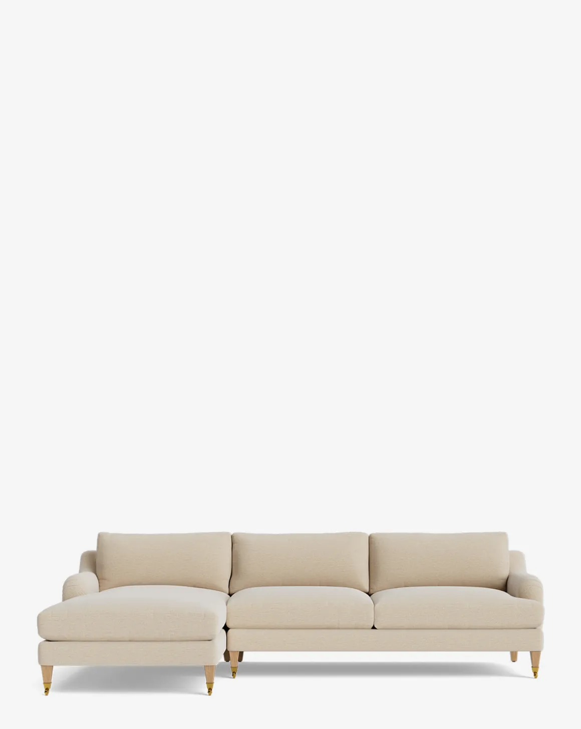 Lucille English Roll Arm Left Chaise Sectional 107"
