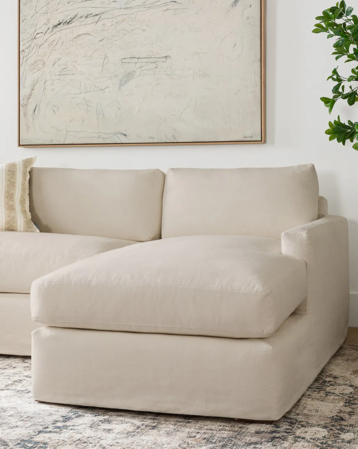 Macy Slipcover Chaise Sectional 101"