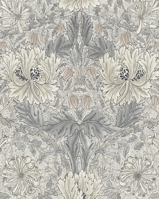 Morris & Co. x McGee & Co. Honeysuckle & Tulip Slate Blue Wallpaper