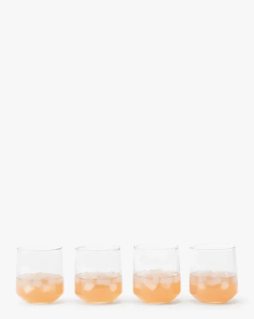 Ribbed Short Drinking Glasses (Set of 4)