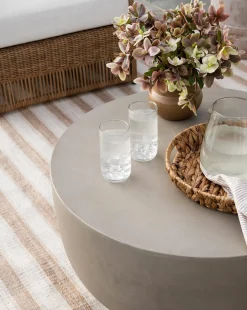 Ribbed Tall Drinking Glasses (Set of 4)